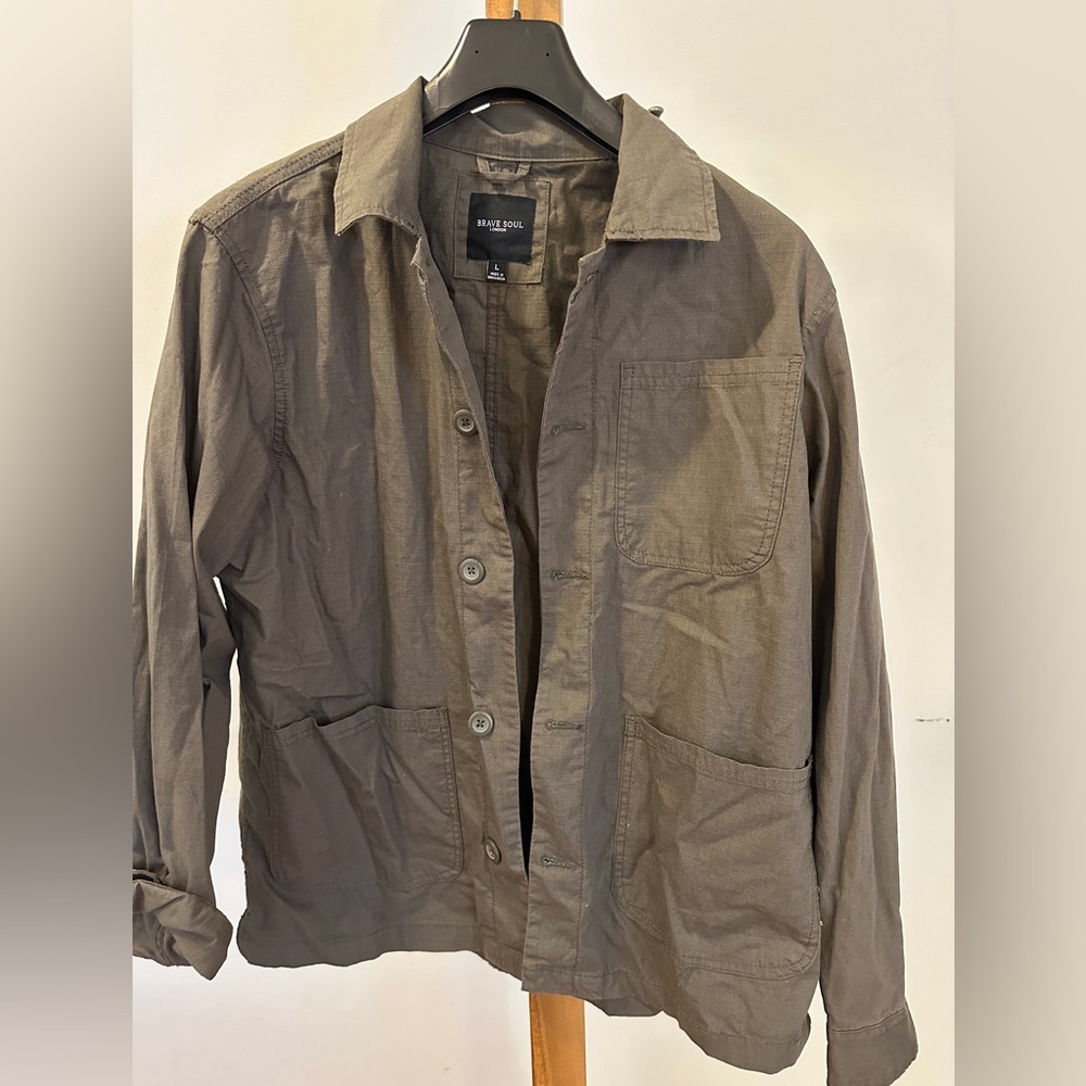Brave Soul Light Chore Coat Gray